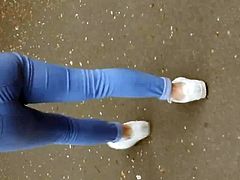 Walking Teen in her jeans