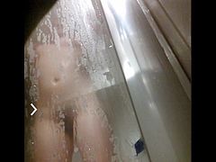 Spanish teen having a shower