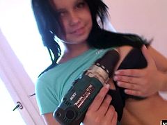 Busty Ellen is no stranger to raw sex, but today shes just showing off for the camera like the natural born whore she is. Watch this busty brunette show her assets off and tease the camera like a true slut