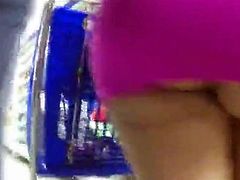 Micro skirt of Latina in Supermarket!