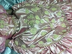 pink satin dress masturbation