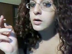 sandy age 18 learn to smoke on webcam