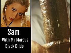 Sam Plays With Her Big Black Dildo