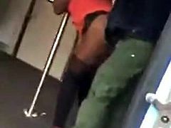Fucking in the subway with a chubby black woman