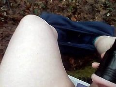 WANK AND CUM in THE WOODS