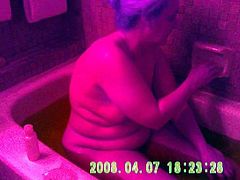 Monique B mature bath hidden cam