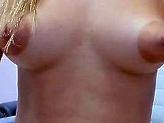 Cute teen with small tits big puffy nipples