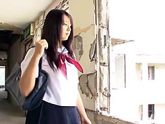 Ai Shinozaki Wearing a School Uniform
