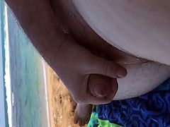 Vacation beach wank, part one