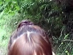 Japanese student outdoor blowjob