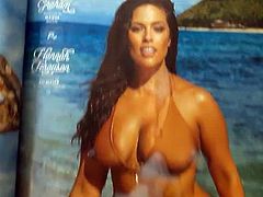 Cum Tribute to Ashley Graham with ruined magazine