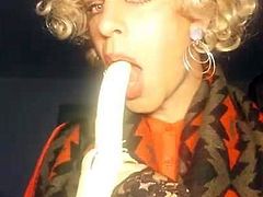 Deepthroating banana