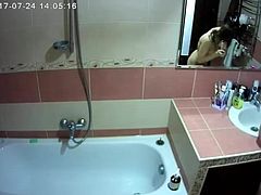 teen taking shower on hidden cam