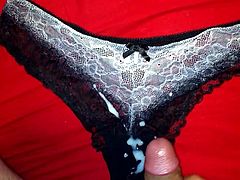 Cumming on moms panties