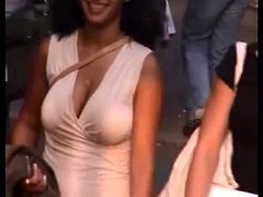 Candid Boobs: Slim Hispanic Woman 2