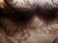 Me rubbing my body & breasts in a bodystocking