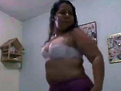 Hot Chubby BBW latina dancing for her BF