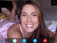 Skype JOI with amateur teen solo masturbation