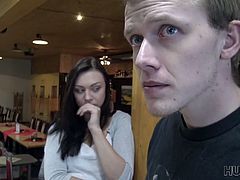 Picked up nasty chick gets her pussy fucked in public