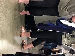 Thick teen sisters Leggings and flip flops