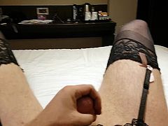 Crossdress Masturbating at a Premier Inn
