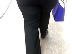 Bbw big booty MILF in black dress pants