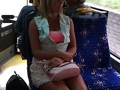 Sexy Blonde Girl in the bus