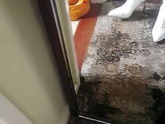 paul older man wanking in brand new white crotch boots