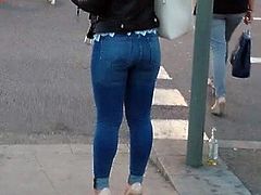 Slut in high heels on the street