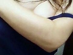 Japanese girl shows her huge boobs on a webcam