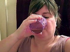 SSBBW Slut Pet Pisses then Drinks her Piss