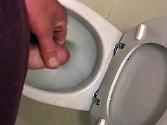 Tiny dick pissed in toilet