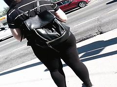 big booty spanish girl  in black tights pt 1