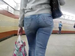 Ass in blue jeans
