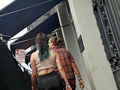 Bourbon Street Creep Shots big booty PAWG cheeking walking