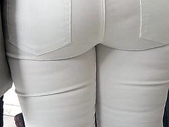Candid booty white jeans part 2