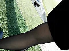 My Girlfriend Black Pantyhose Legs