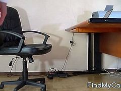 Hidden camera filmed a humble secretary