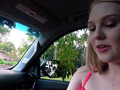 This blonde babe, Lily Rader, knows the best way to pay for the fare and to express gratitude. She pulls driver's thick dick out of his pants and starts to suck on it... Check it out now, you won't be disappointed!
