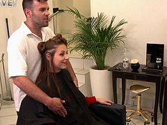 Antonia Sainz gets a pissing surprise at the hair salon