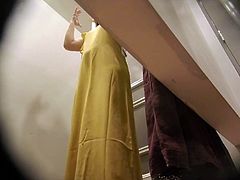 Dressing room, perky tits, long dresses