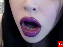 ASMR Purple Lipstick Kissing JOI