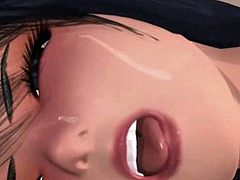 Chesty 3D anime hoe gets ass fucked
