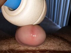 Slow motion cum with vibrator