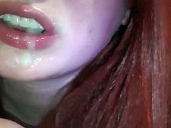 wifes night out - mouth full of strangers cum