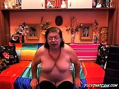 Crazy Grandmother in webcam