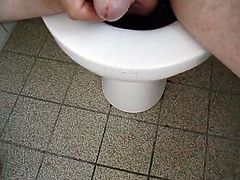 pissing on toilette