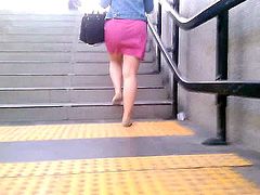 Pink dressed girls legs