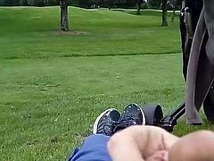 Risky outdoor cum on Golf course.