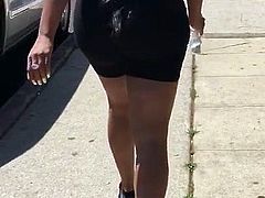 Fit Booty Ebony Woman Takes A Walk